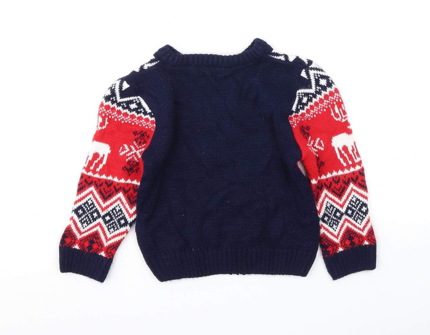 George Girls Blue   Pullover Jumper Size 2-3 Years  - Christmas