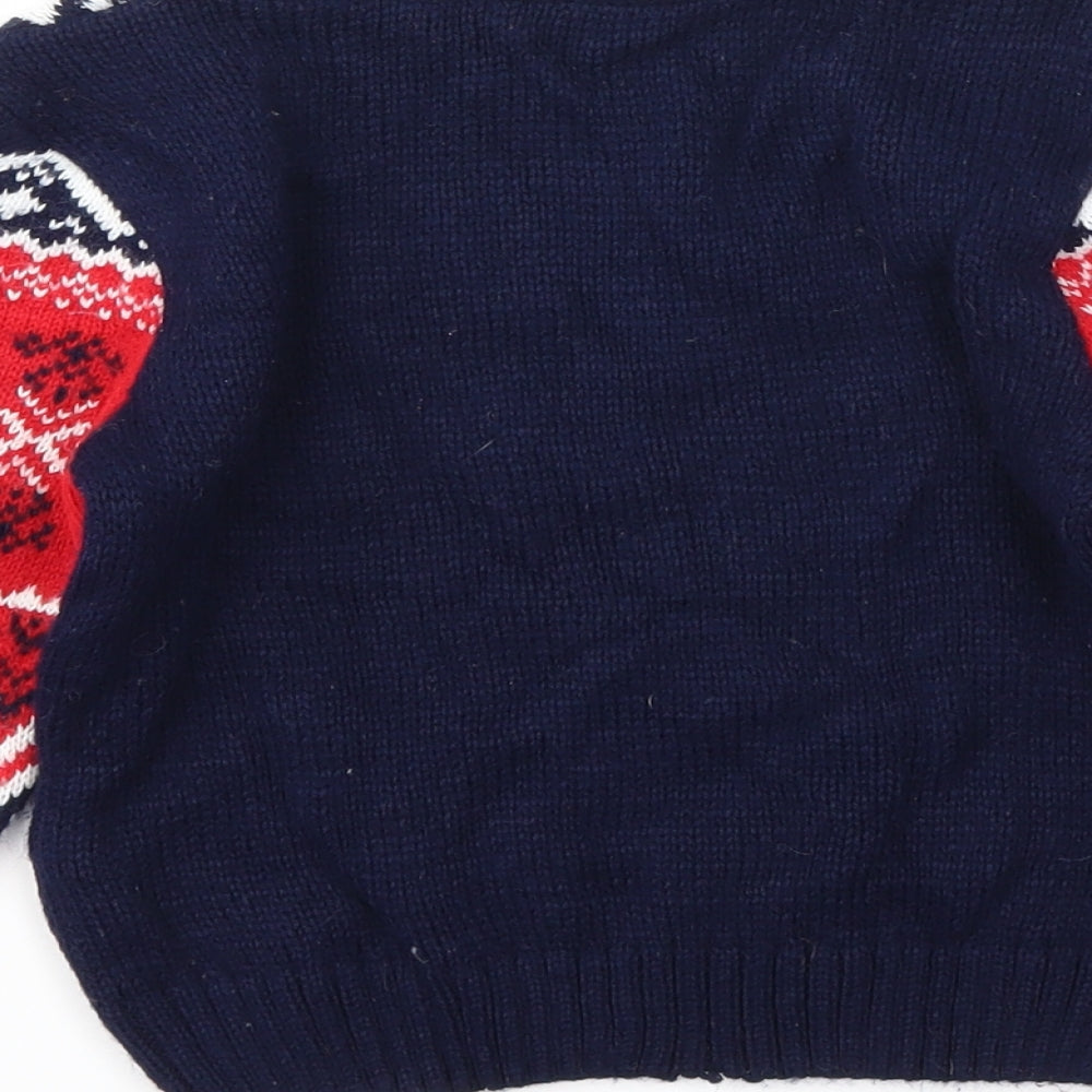 George Girls Blue   Pullover Jumper Size 2-3 Years  - Christmas