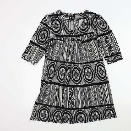 izabel Womens Black Colourblock  A-Line  Size 10