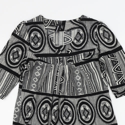 izabel Womens Black Colourblock  A-Line  Size 10