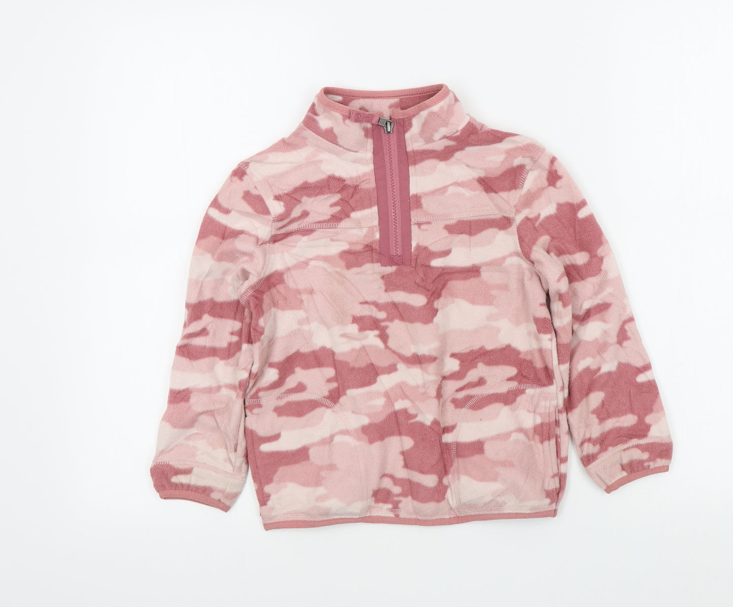 M&S Girls Pink Camouflage  Pullover Jumper Size 6 Years