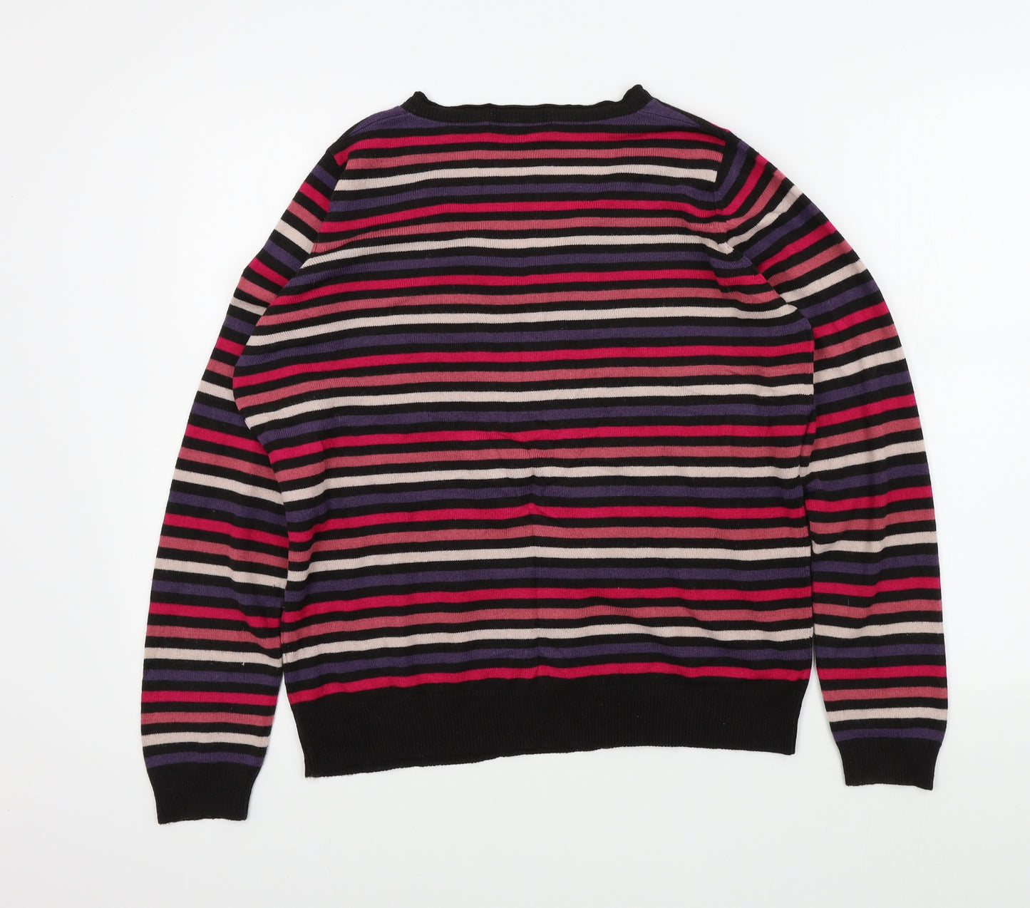 M&S Womens Multicoloured Striped  Pullover Jumper Size L