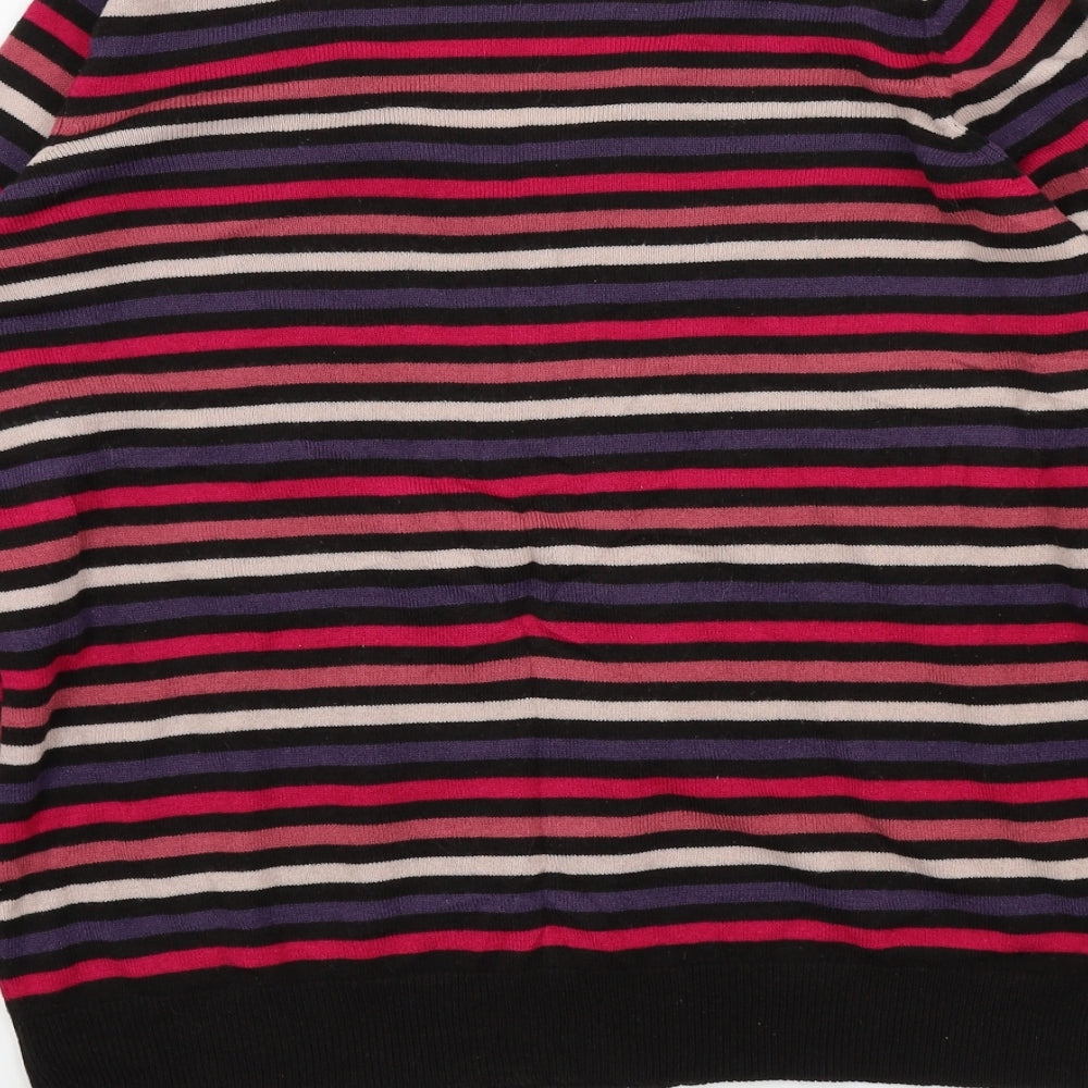 M&S Womens Multicoloured Striped  Pullover Jumper Size L