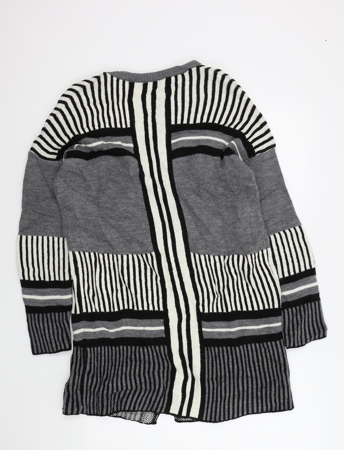 TU Womens Grey Geometric  Cardigan Jumper Size 12