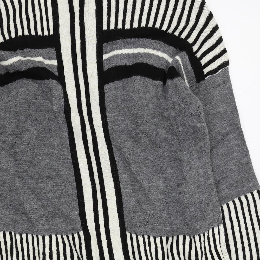 TU Womens Grey Geometric  Cardigan Jumper Size 12