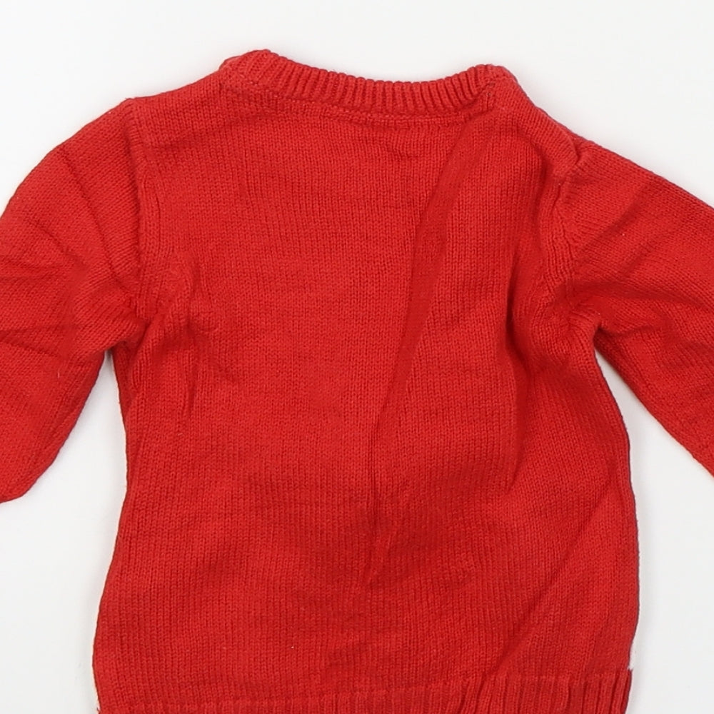 F&F Baby Red   Pullover Jumper Size 0-3 Months  - christmas jumper