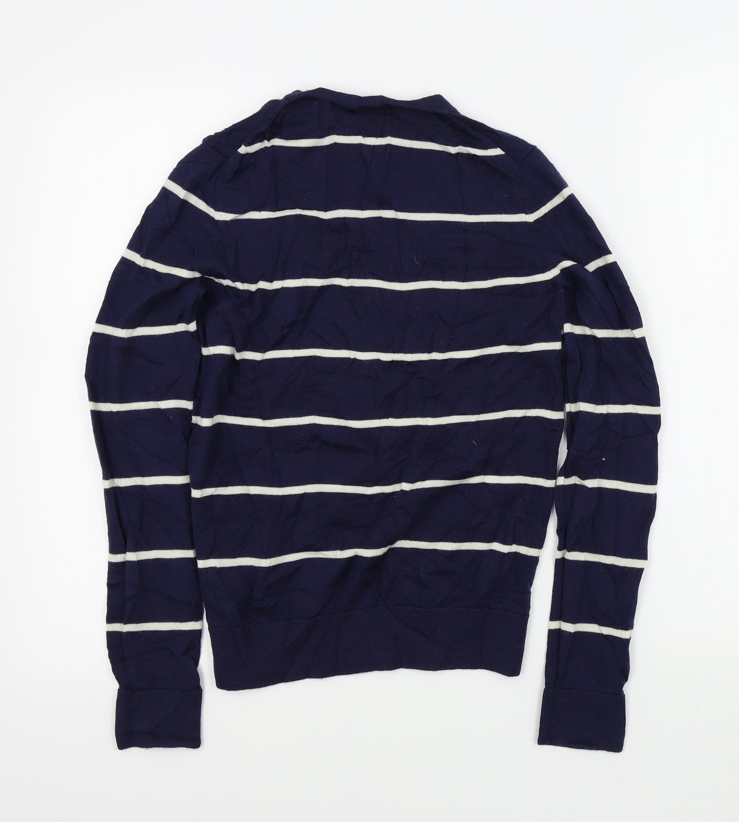 M&S Womens Blue Striped  Pullover Jumper Size 8