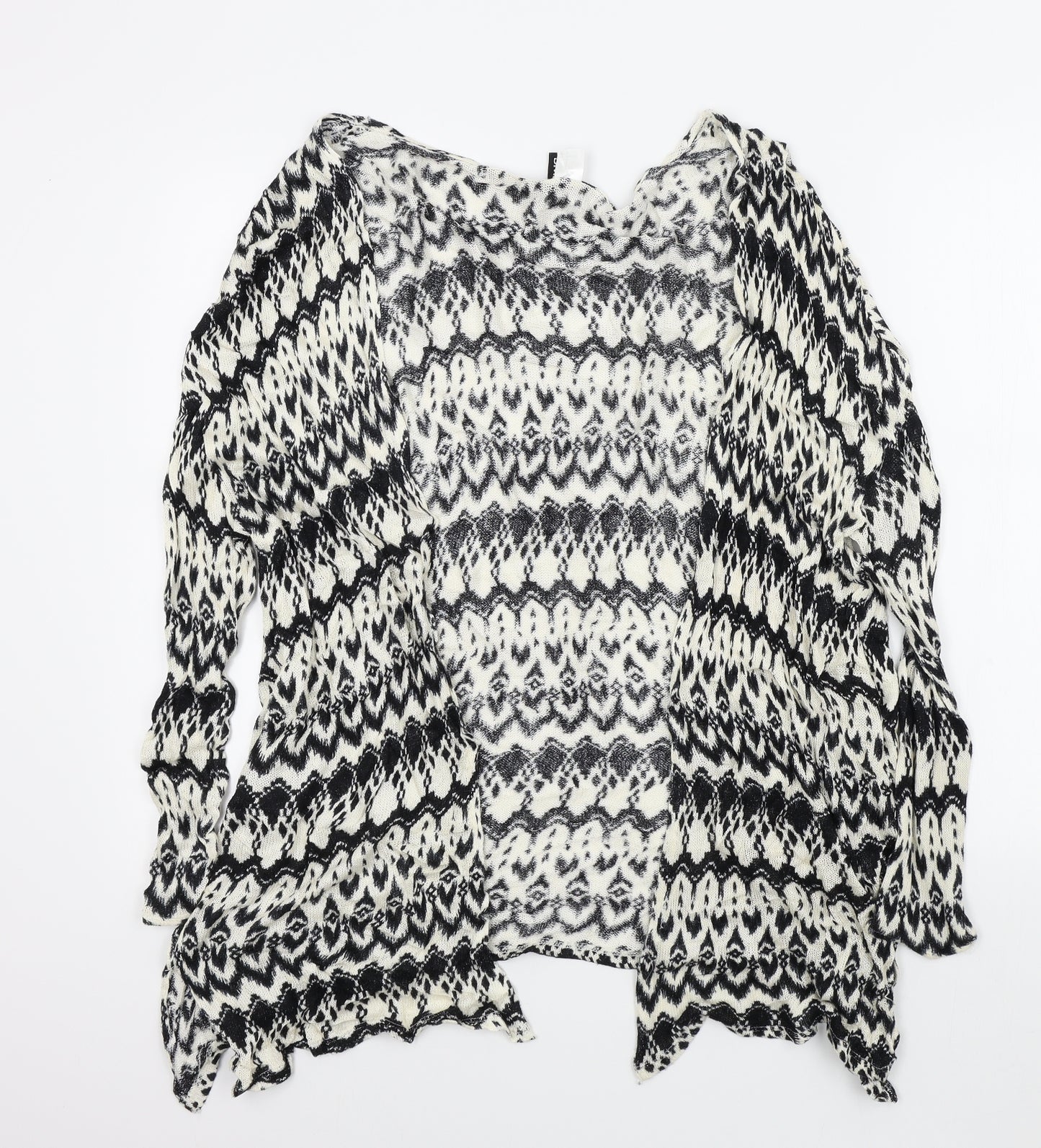 H&M Womens Black Geometric  Cardigan Jumper Size L