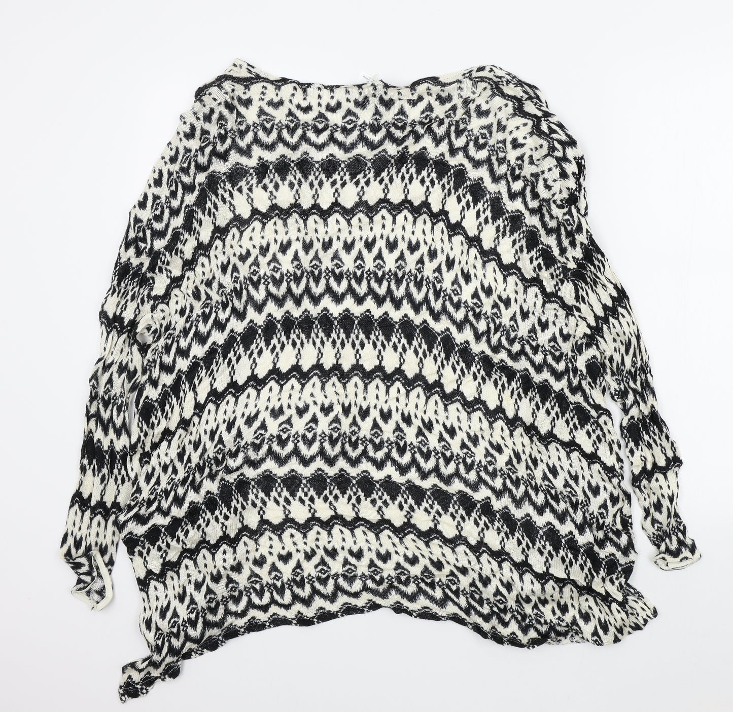 H&M Womens Black Geometric  Cardigan Jumper Size L