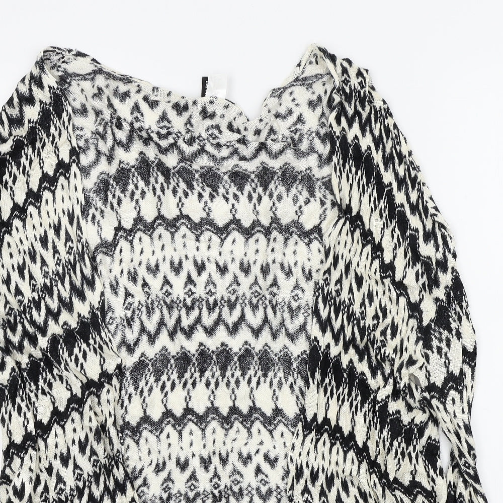 H&M Womens Black Geometric  Cardigan Jumper Size L