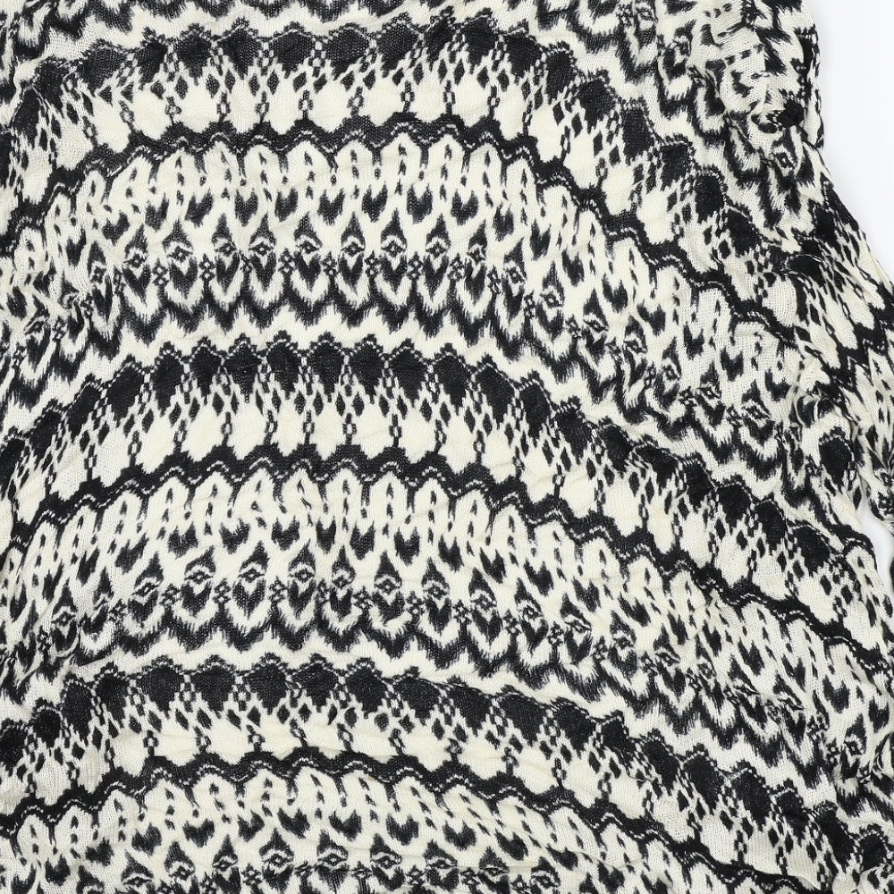H&M Womens Black Geometric  Cardigan Jumper Size L