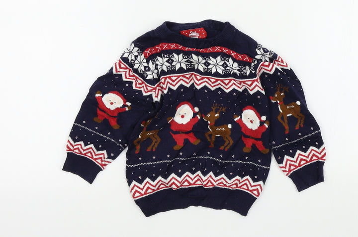Primark Baby Blue Colourblock Pullover Jumper Size 36 Months - christmas jumper