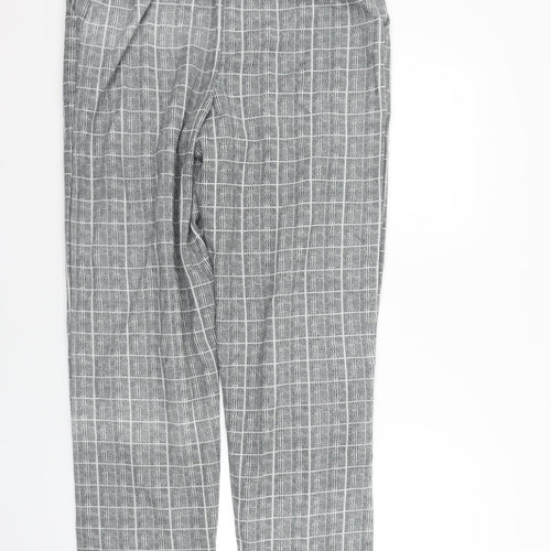 Mega Womens Grey Check  Trousers  Size 14 L28 in