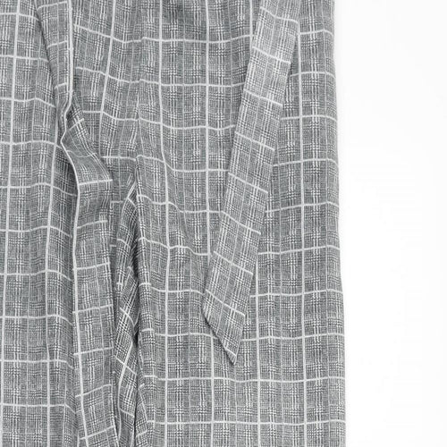 Mega Womens Grey Check  Trousers  Size 14 L28 in