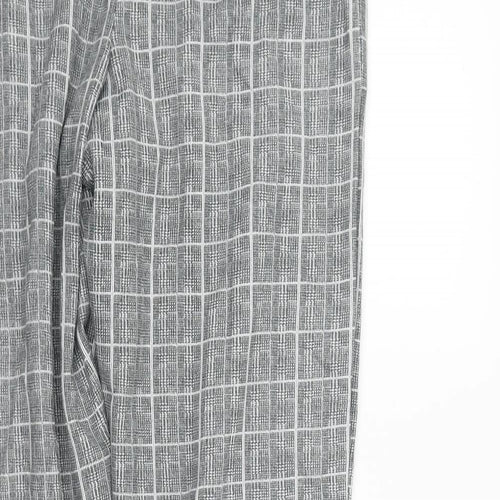 Mega Womens Grey Check  Trousers  Size 14 L28 in