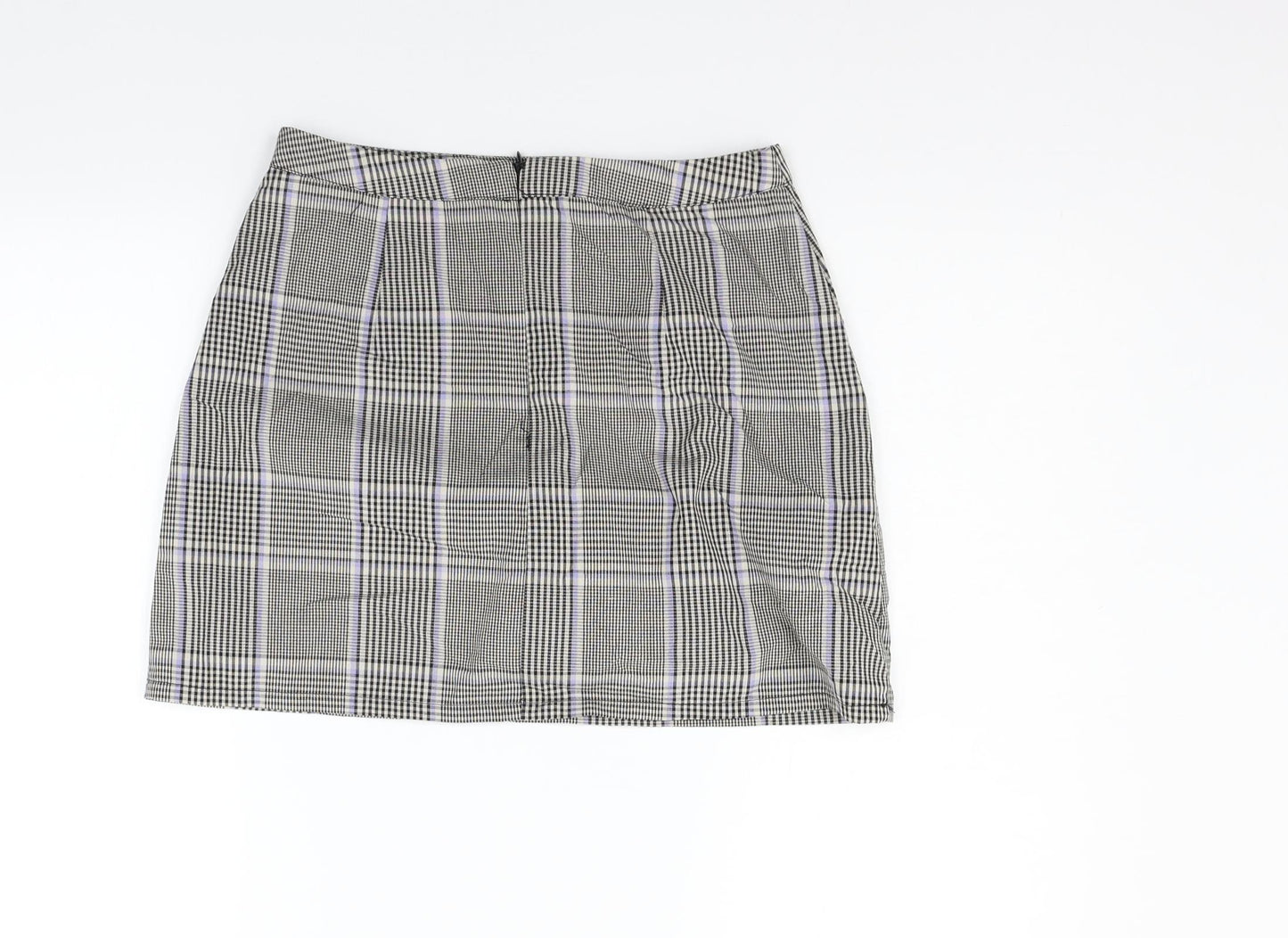 Primark Womens Grey Check  A-Line Skirt Size 10