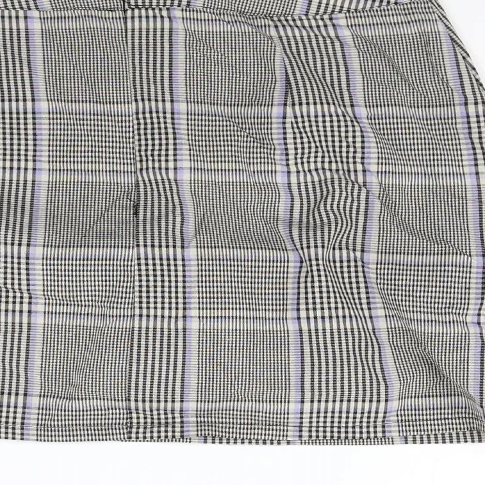 Primark Womens Grey Check  A-Line Skirt Size 10