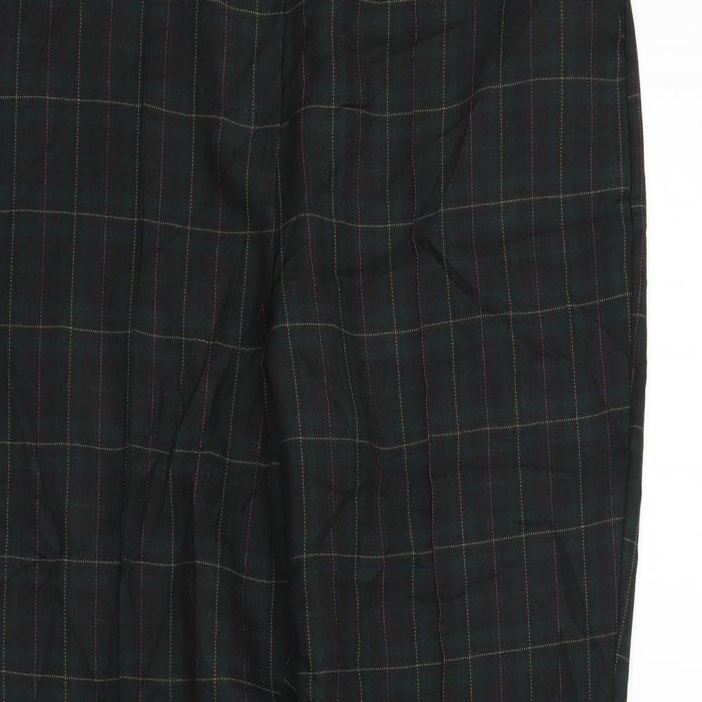 TU Womens Green Check  Trousers  Size 14 L28 in