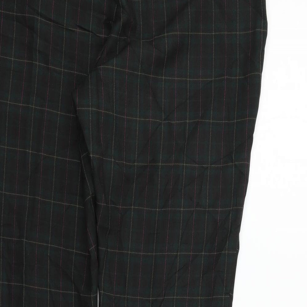 TU Womens Green Check  Trousers  Size 14 L28 in