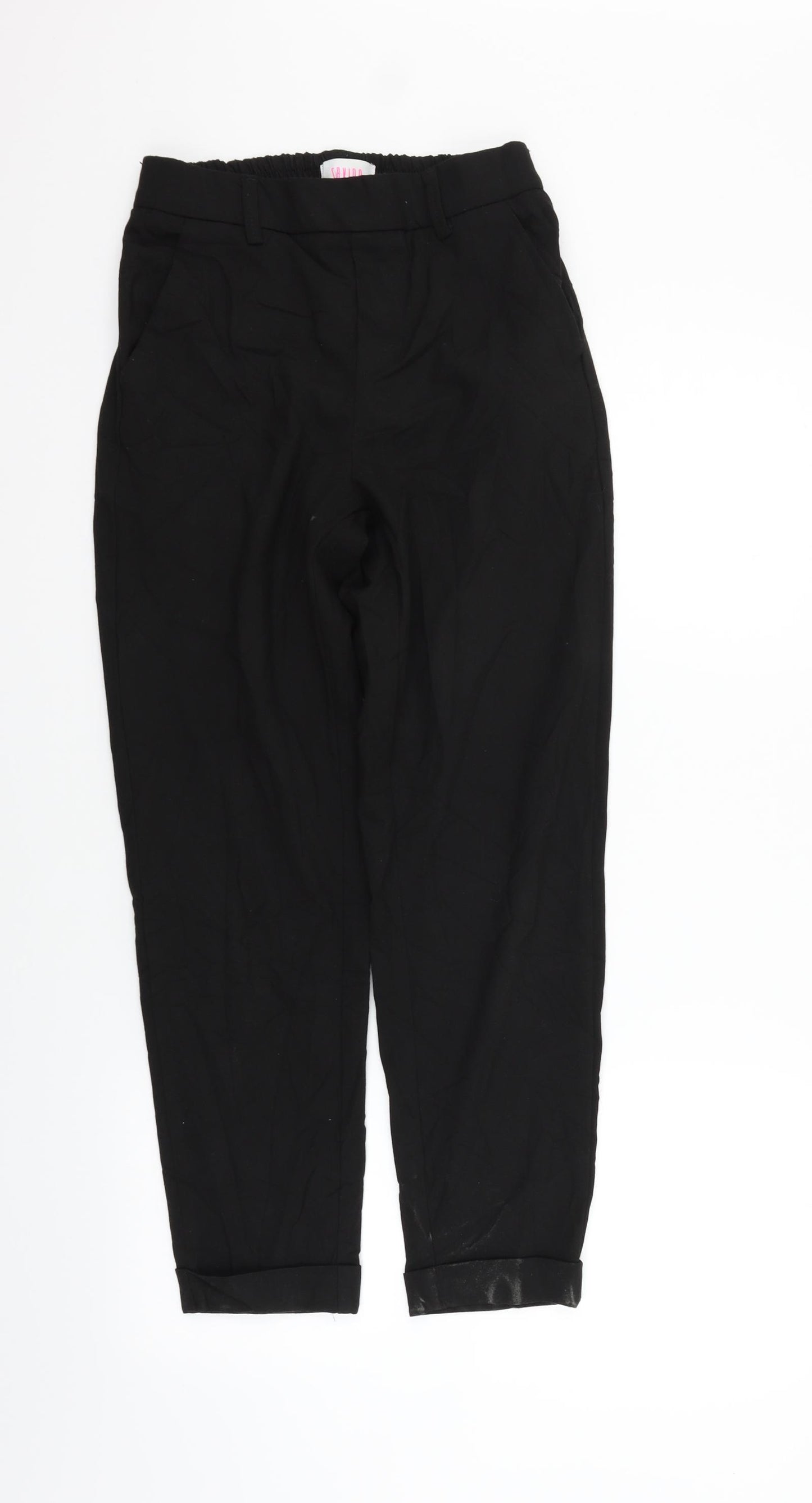 Savioa Womens Black   Trousers  Size 8 L26 in