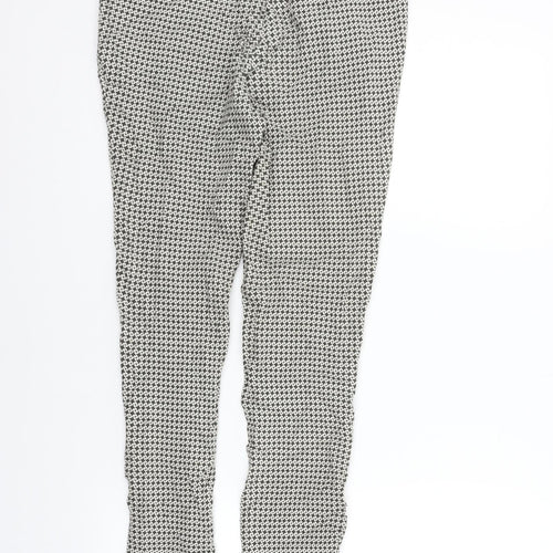 Dorothy Perkins Womens Silver Geometric  Trousers  Size 8 L26 in