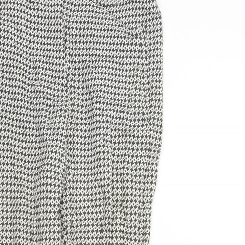 Dorothy Perkins Womens Silver Geometric  Trousers  Size 8 L26 in