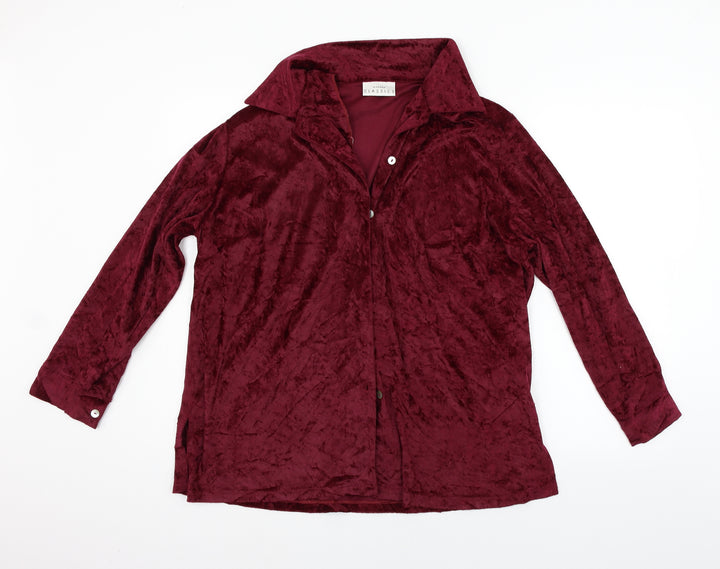 Classic Womens Purple Basic Button-Up Size 18