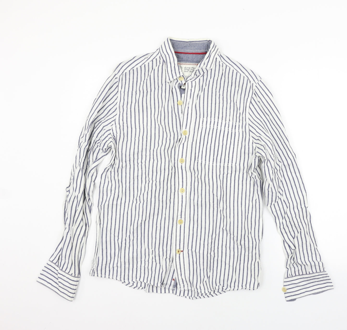 Fat Face Womens White Geometric  Basic Button-Up Size S