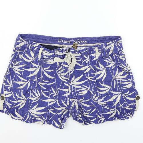 deniem co Womens Blue Geometric  Sweat Shorts Size 14