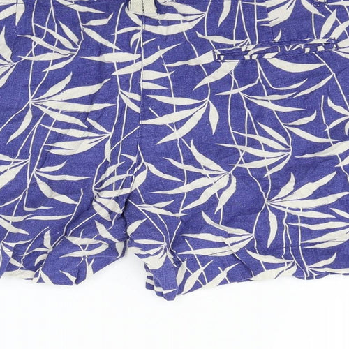 deniem co Womens Blue Geometric  Sweat Shorts Size 14