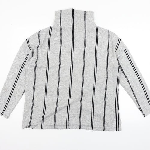 F&F Womens Grey Striped  Pullover Jumper Size 14