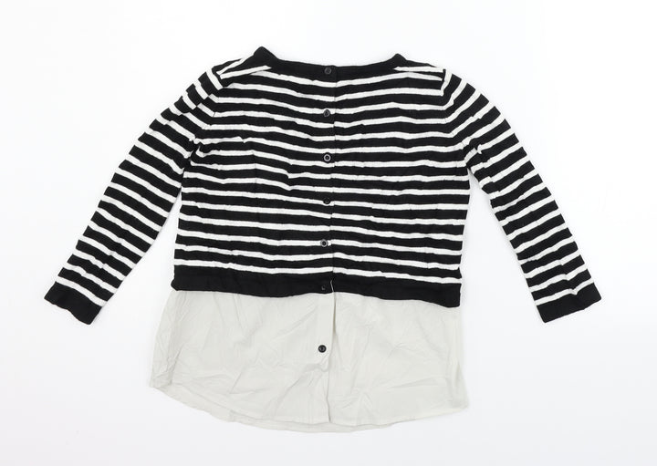 Atmosphere Womens Black Striped  Pullover Jumper Size 6