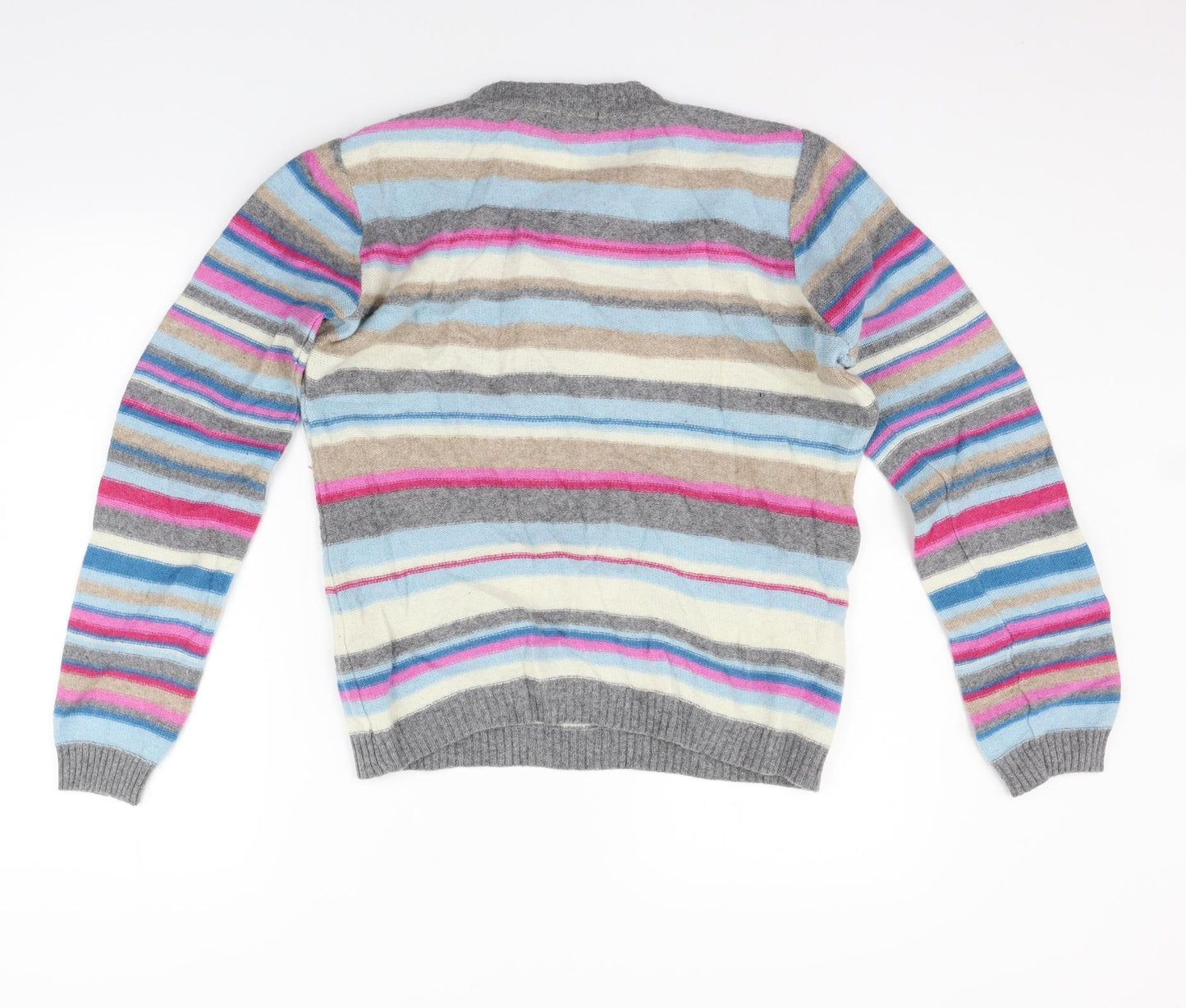 NEXT Womens Grey Striped  Pullover Jumper Size 16