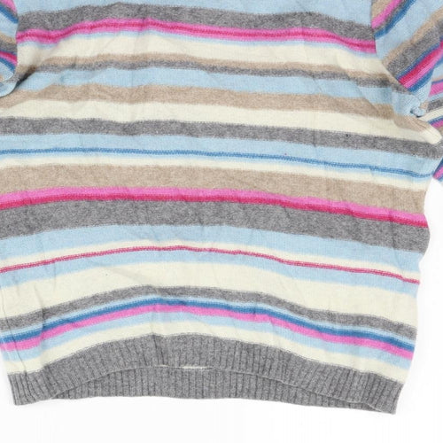 NEXT Womens Grey Striped  Pullover Jumper Size 16
