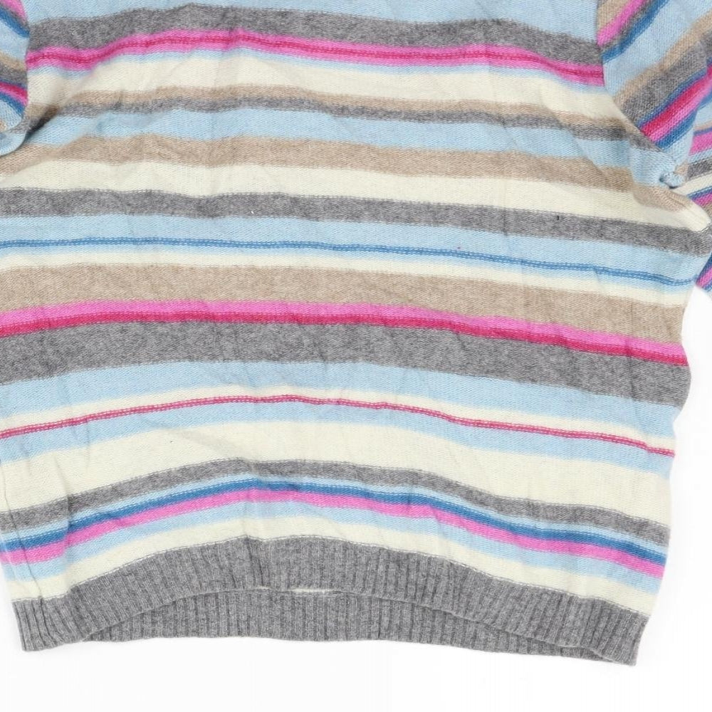 NEXT Womens Grey Striped  Pullover Jumper Size 16