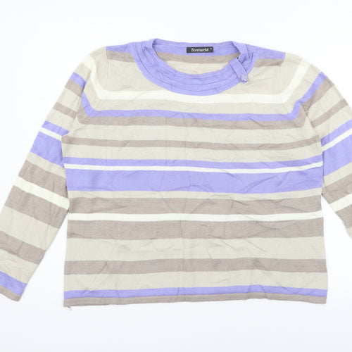 BONMARCHE Womens Beige Striped  Pullover Jumper Size M