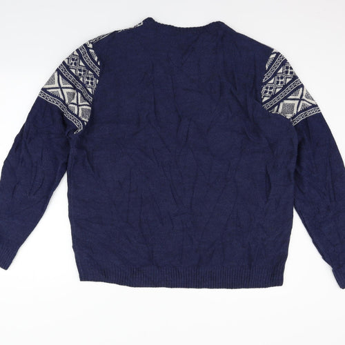 F&F Mens Black Geometric  Pullover Jumper Size 2XL