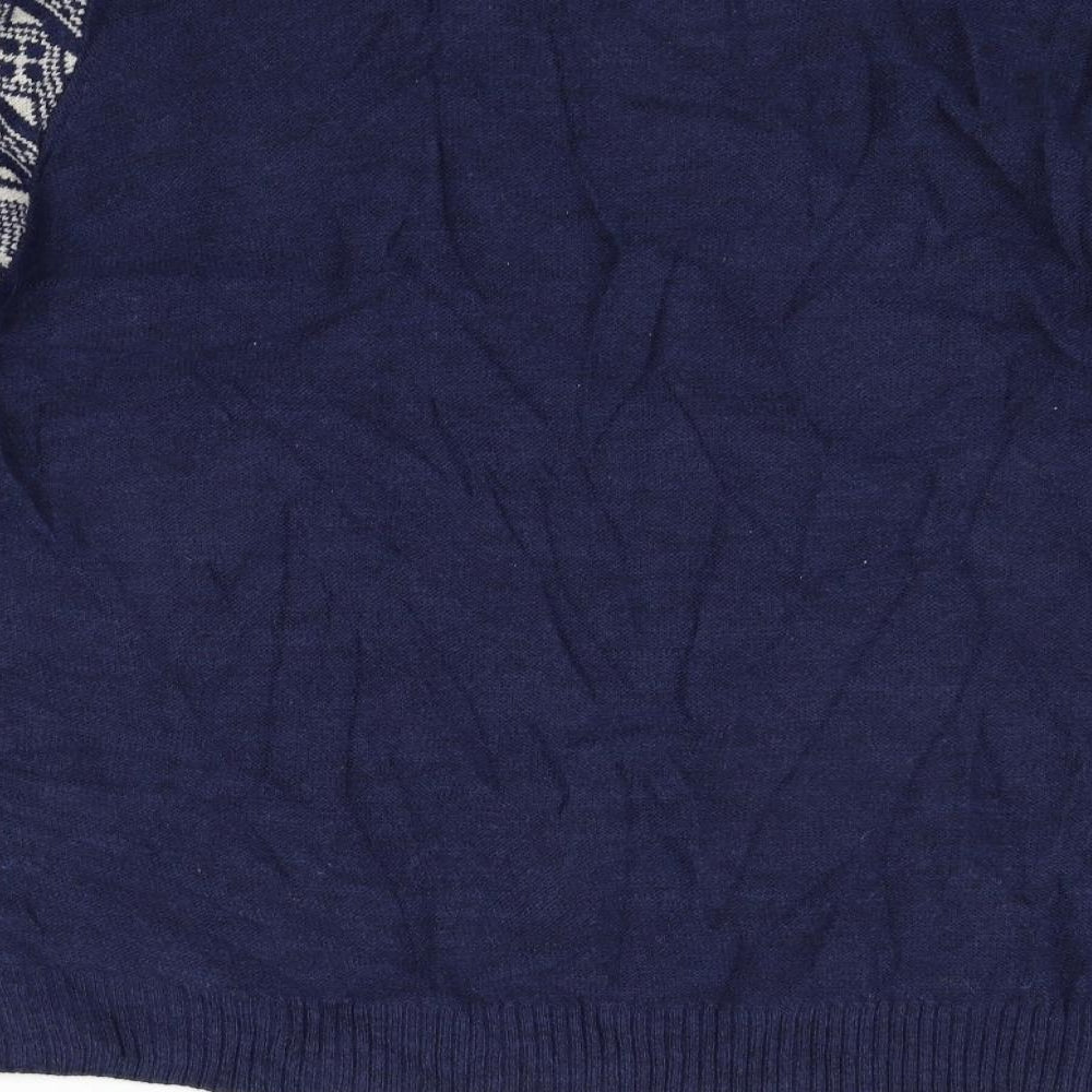 F&F Mens Black Geometric  Pullover Jumper Size 2XL