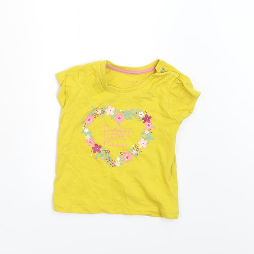 Primark Girls Yellow   Basic T-Shirt Size 6-9 Months