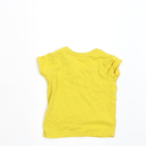 Primark Girls Yellow   Basic T-Shirt Size 6-9 Months