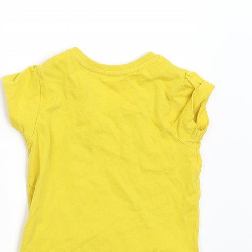Primark Girls Yellow   Basic T-Shirt Size 6-9 Months