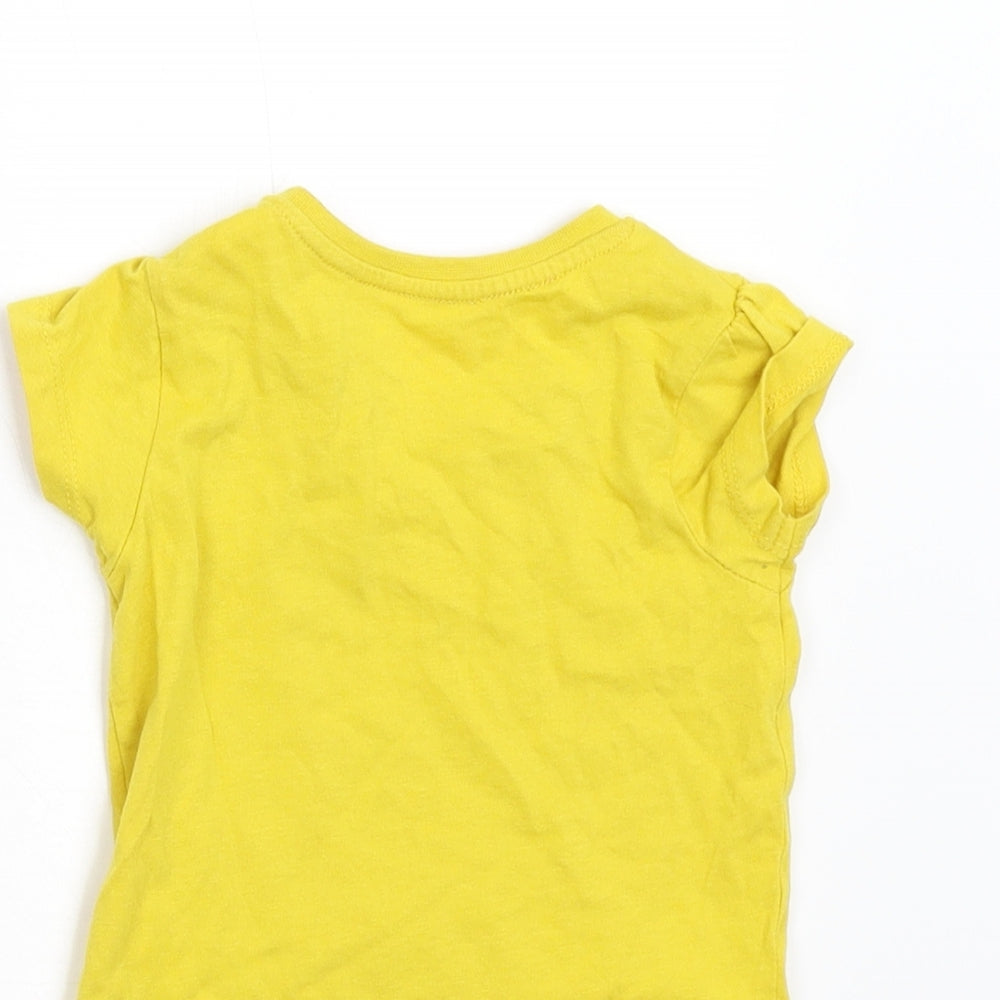 Primark Girls Yellow   Basic T-Shirt Size 6-9 Months
