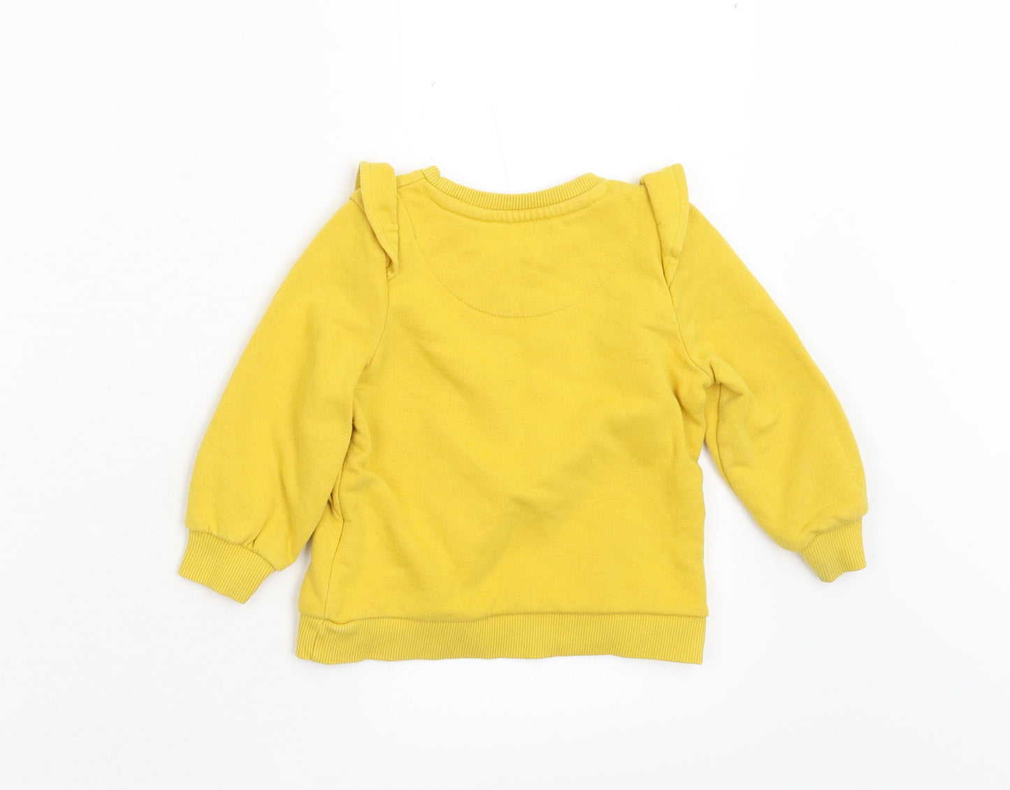 F&F Girls Yellow   Pullover Jumper Size 12-18 Months