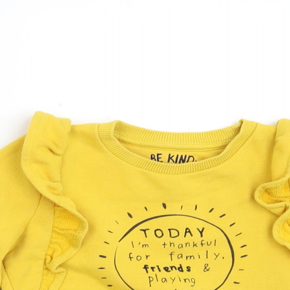 F&F Girls Yellow   Pullover Jumper Size 12-18 Months