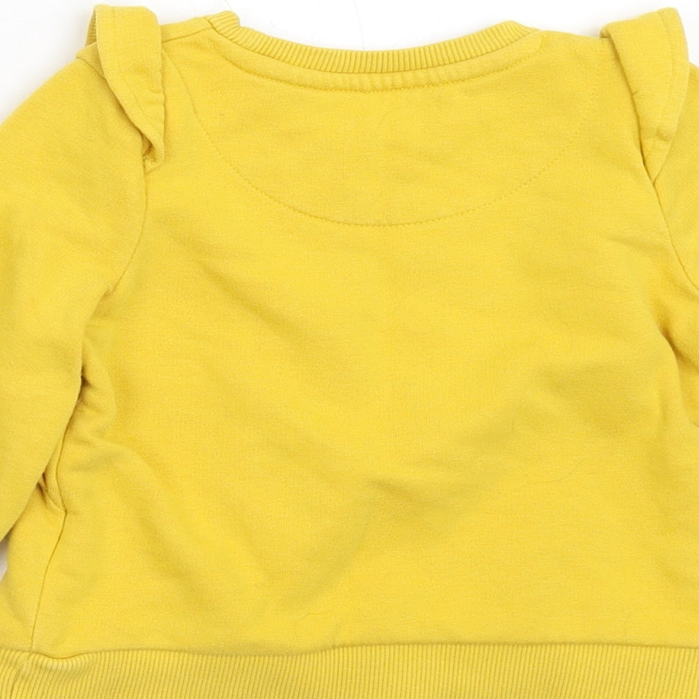 F&F Girls Yellow   Pullover Jumper Size 12-18 Months