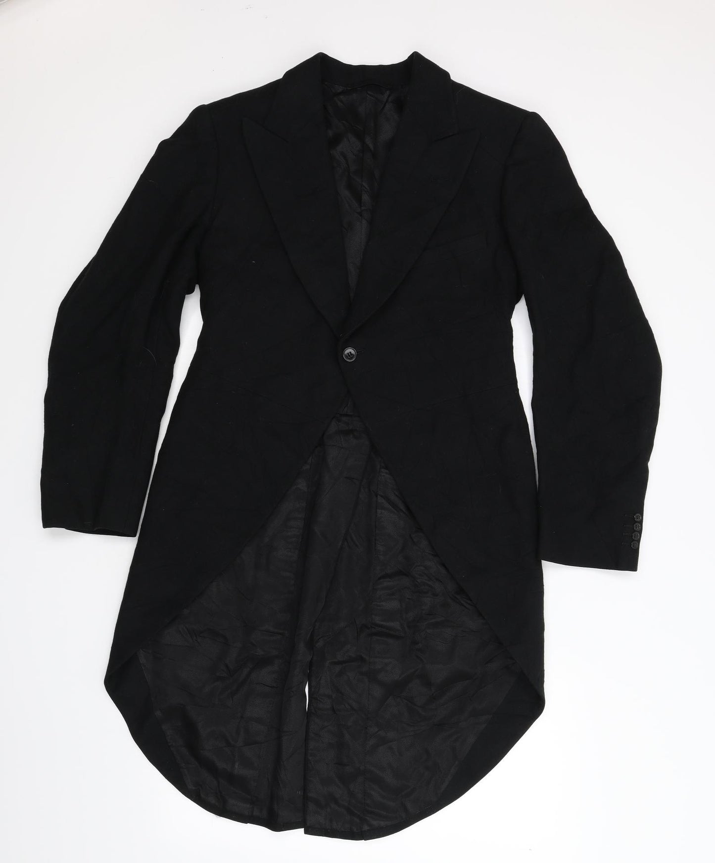Preworn Mens Black   Jacket Suit Jacket Size 34  - TAIL COAT