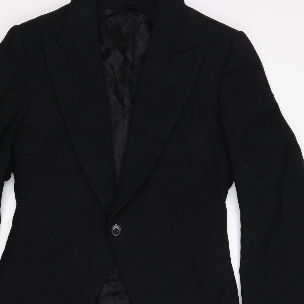 Preworn Mens Black   Jacket Suit Jacket Size 34  - TAIL COAT