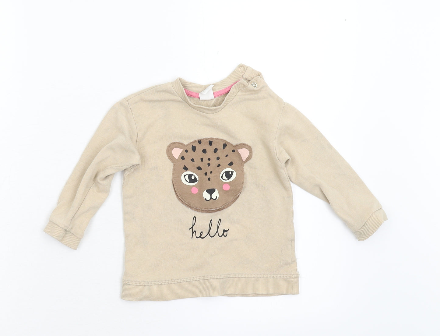 H&M Girls Beige   Pullover Jumper Size 12-18 Months