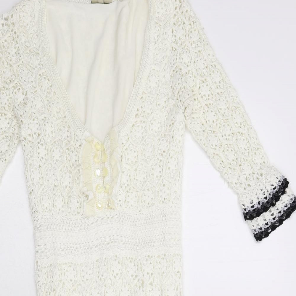 Karen Millen Womens White   Jumper Dress  Size S