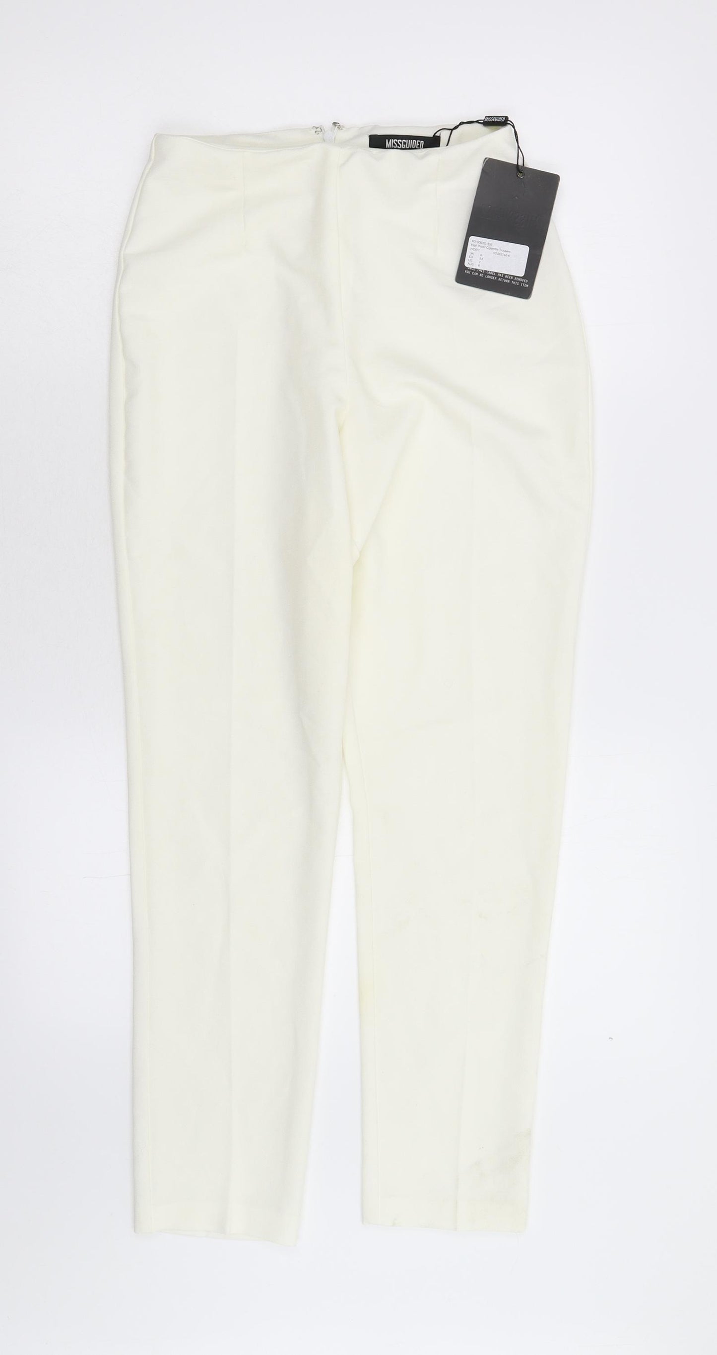 Missguided Womens White   Trousers  Size 6 L27 in